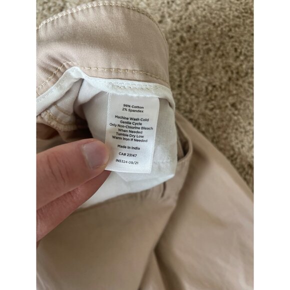 Talbots Women's Cotton Size 12 The Perfect Chino Pants Beige Light Khaki Career - Picture 3 of 9